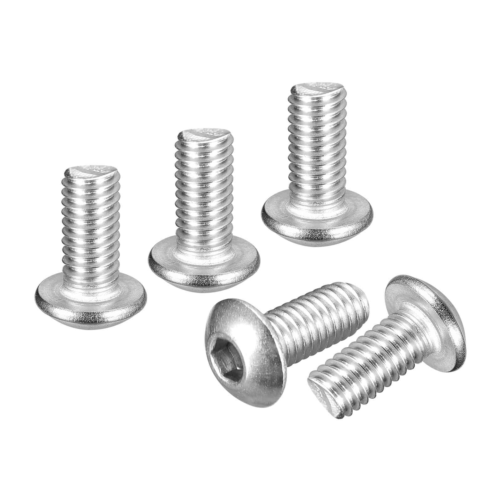 DTGN M4-0.7x8mm Button Head Socket Cap Screws - 50Pack - Good for Road Bicycle, Mountain Bike, Auto, Motorcycle - 304 Stainless Steel Whitewashed - Hex Socket Drive Fasteners โ image 1