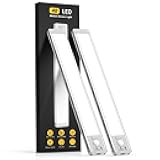 10inch Under Cabinet Lighting, 2 Pack Rechargeable Motion Sensor Light Indoor, 5 Levels Dimmable Magnetic Closet Lights, Wireless Under Counter Lights for Kitchen, Stairs