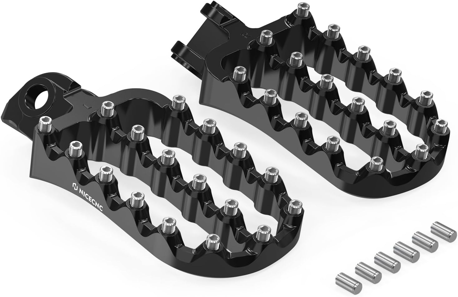Rally Style Wide Rider Motorcycle Footpeg Foot Pegs Pedals Footsteps compatible with 950 990 1050 1090 1190 1290 Adventure/R/S/T,990 Supermoto,Aluminum Black (SEE FITMENT)