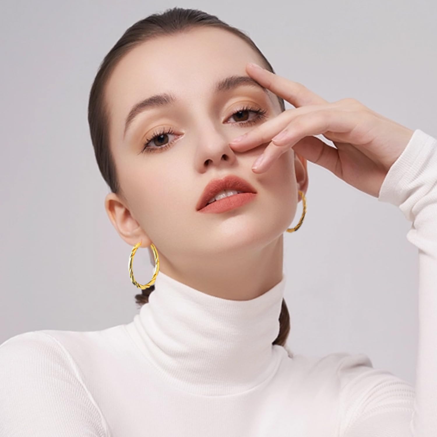 14k Gold Hoop Earrings for Women 14K Gold Earrings Fried Dough Twists Earrings for Women Trendy Hypoallergenic Earrings Gold Jewelry for Womens Earrings - Image 3