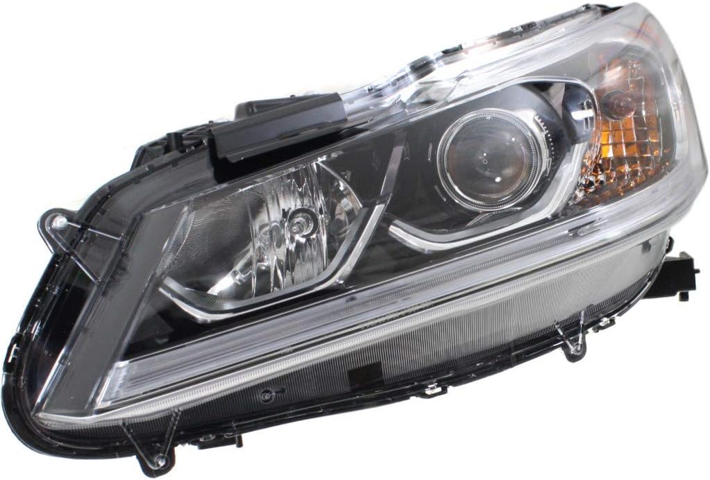 CarLights360: For 2016 2017 HONDA ACCORD Head Light Assembly Driver Side w/Bulbs (Black Housing) - (DOT Certified) Replacement for HO2502168