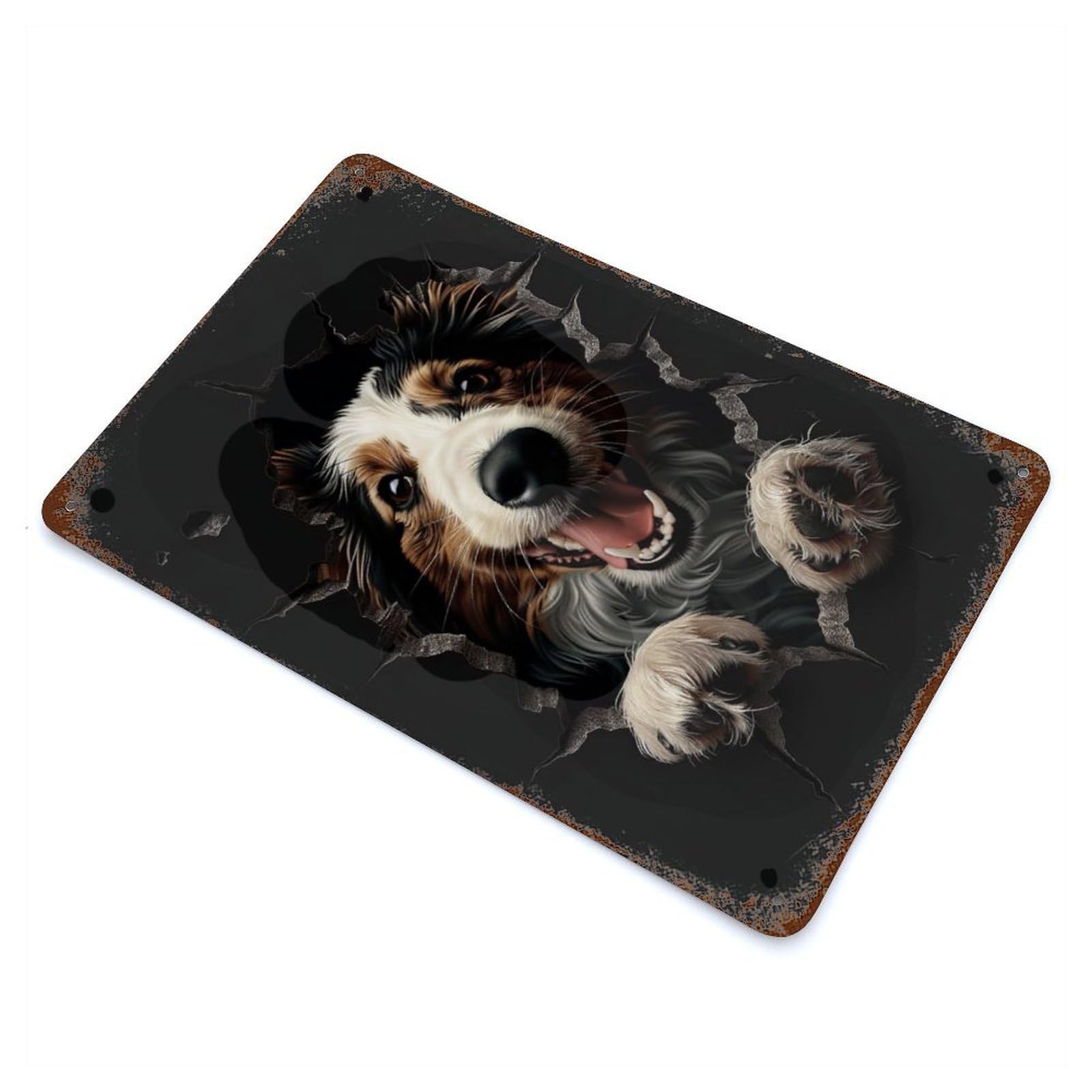 Borzoi Vintage Rust Metal Sign 11.8"x7.9", Farmhouse Wall Decor for Garage, Pub Or Kitchen