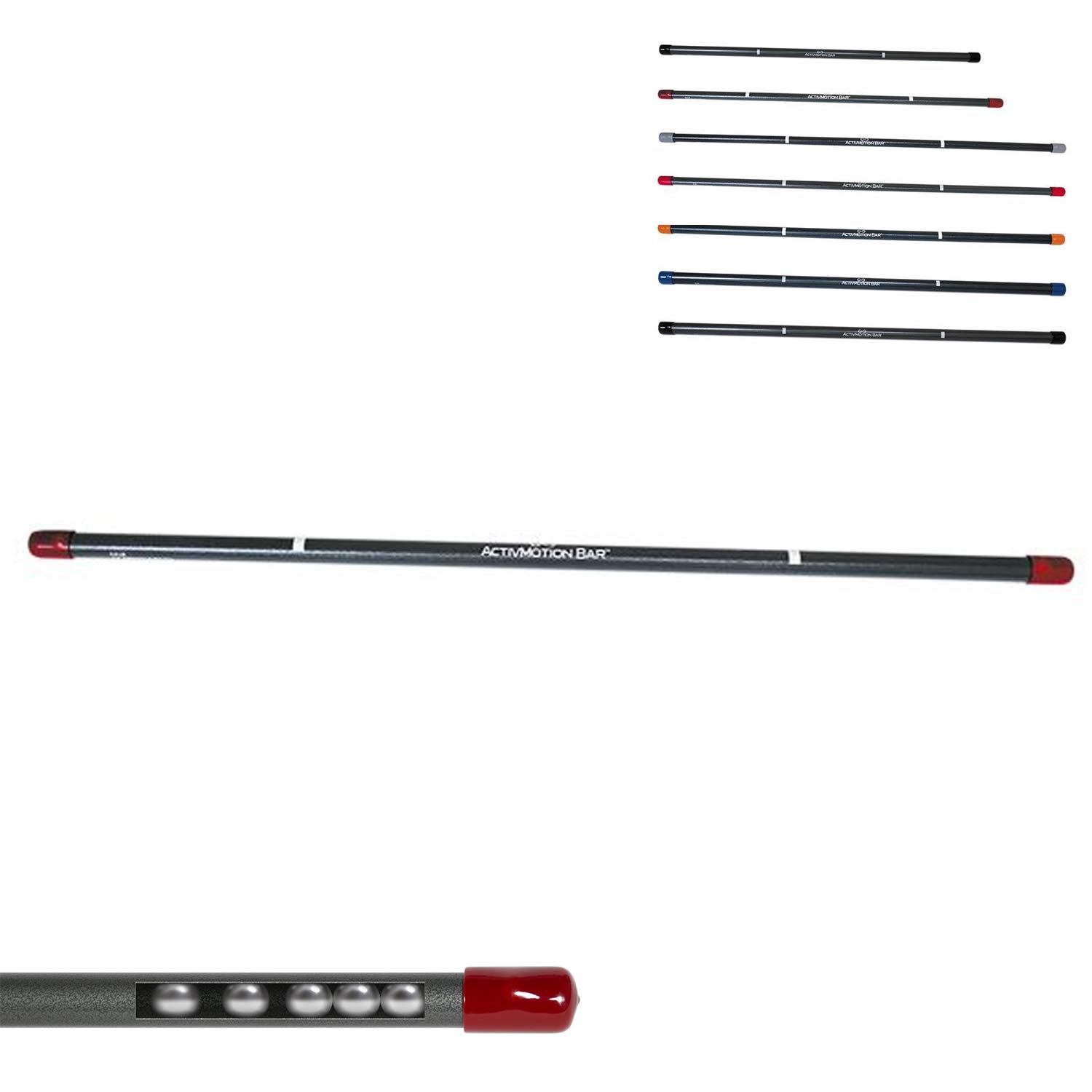 ActivMotion Weighted Training Bar 2 kg - Fitness Bar with Movable Weighted Balls in the Bar - for Strength Training, Core Training, Balance and Pilates