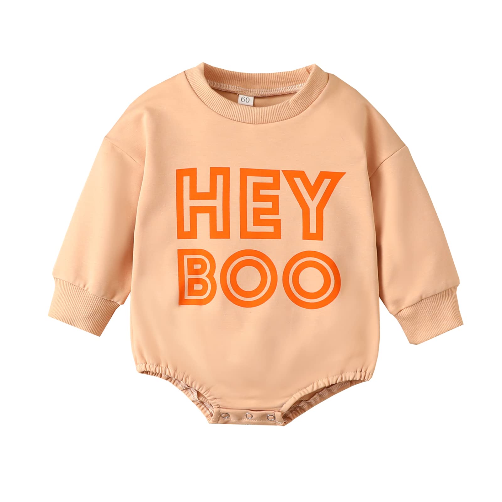 Toddler Infant Baby Girl Boy Halloween Outfit Pumpkin Sweatshirt Oversized Onesie Bubble Romper Sweater Clothes