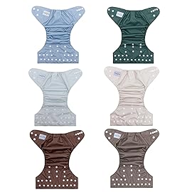 babygoal Cloth Diapers Pack of 13, Baby Reusable Washable Pocket Nappy, 6pcs Diapers+6pcs Rayon from Bamboo Inserts+Wet Bag 6FN13-MB-B