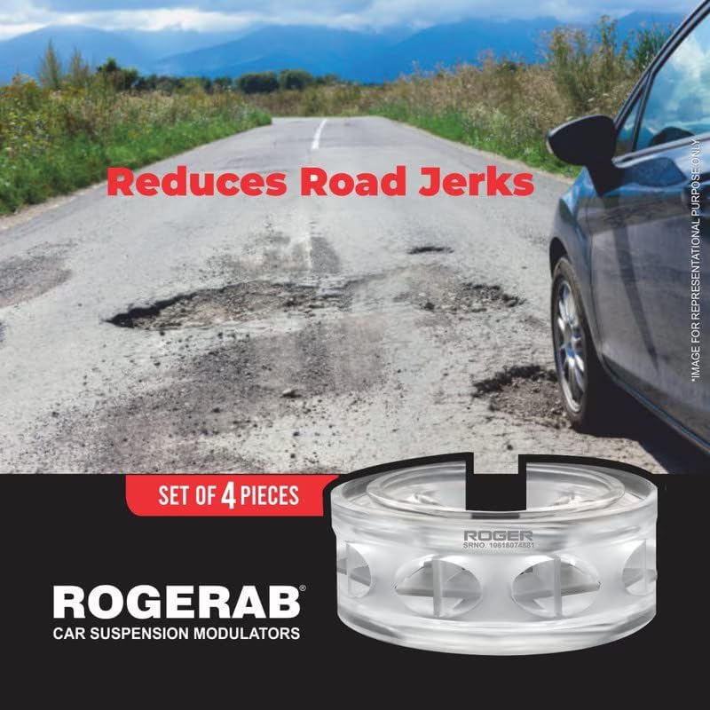 Image of ROGER Rogerab For All Cars (4 Pcs) Patented, ARAI Tested Car Comfort Enhancer For Reduced Road Jerks & Better Driving Comfort