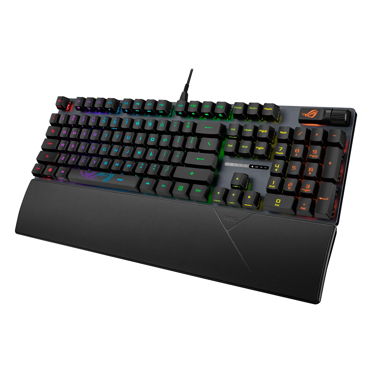 ASUS ROG Strix Scope II pełnowymiarowa klawiatura do gier, amortyzująca pianka, wstępnie nasmarowane przełączniki ROG NX Snow, klawisze ABS z powłoką UV, wielofunkcyjne sterowanie, szybki dostęp, RGB