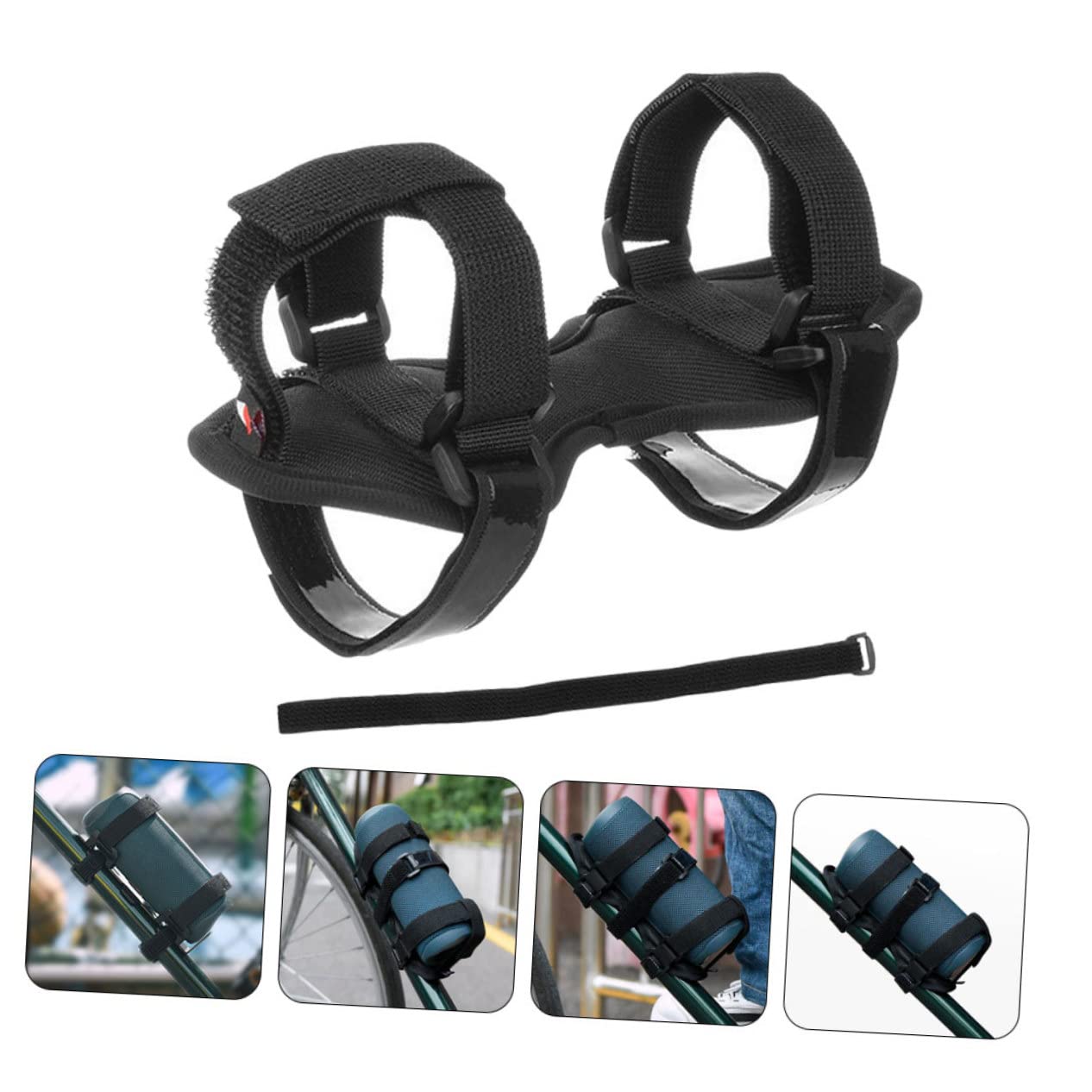 TOYANDONA portavasos de Bicicleta mi Bike Agua Porta Bebidas para Bicicleta portavoz portabotellas para Bicicleta Reutilizable Soporte para Botella de Bicicleta Nailon Negro