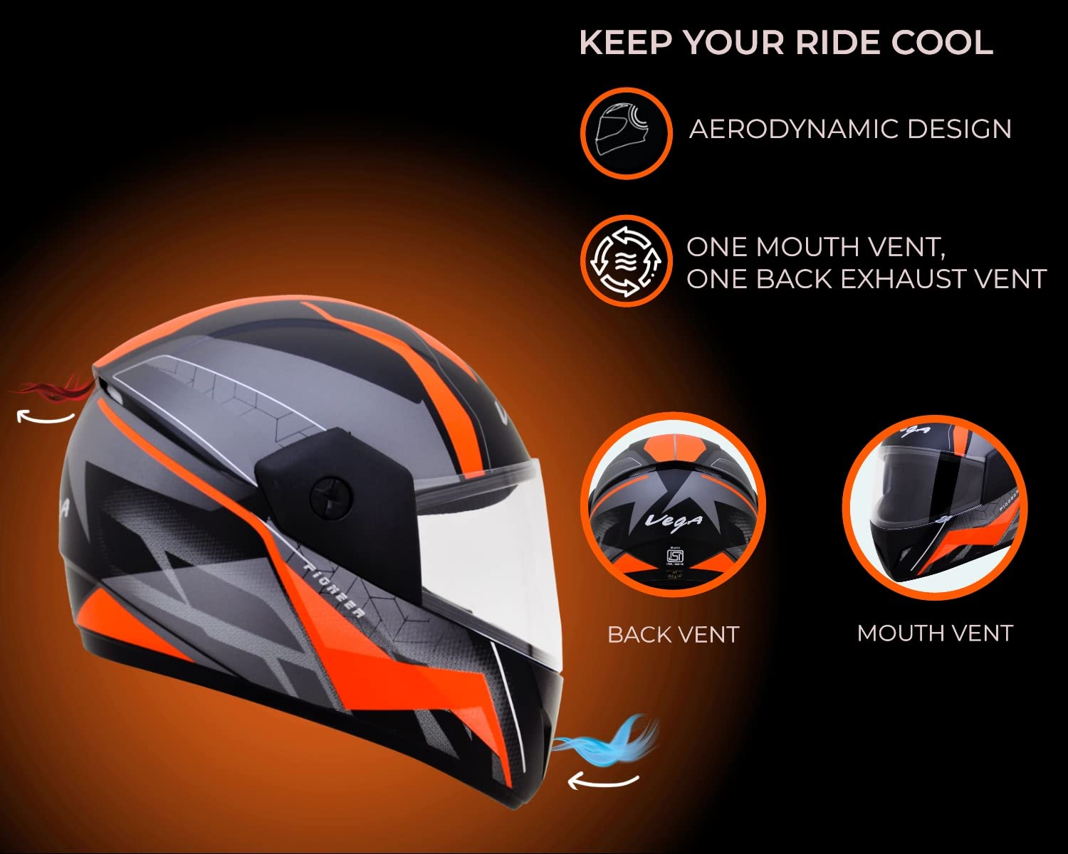 Vega Cliff Dx Pioneer ISI Certified Lightweight Full Face Smooth