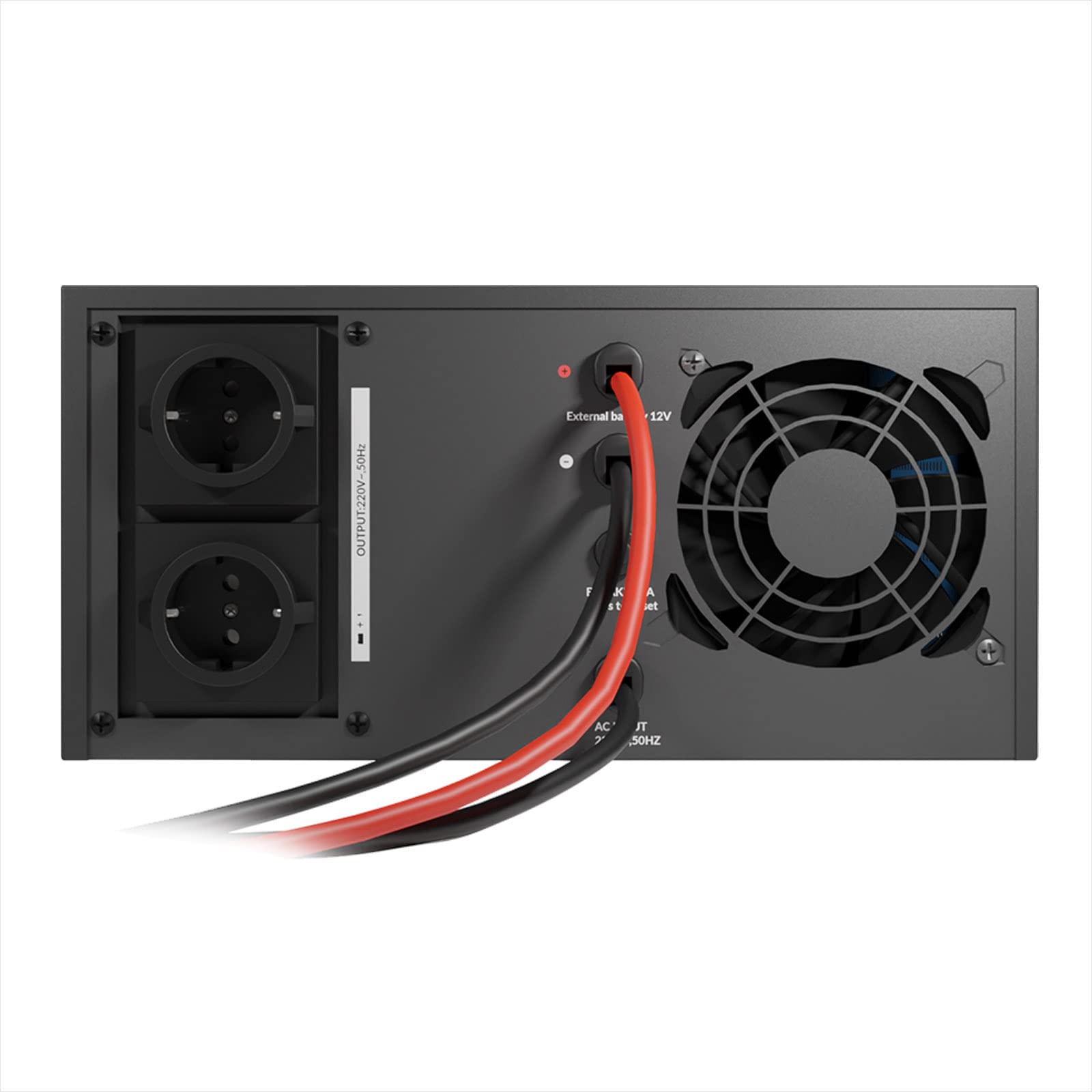 NJOY Aira 1200 Gruppo di Continuità 1200VA 1000W | Onda Sinusoidale Pura | Line Interactive AVR | Display LCD | 2 Uscite Schuko | Batteria Esterna non Inclusa | UPS Stufa a Pellet Caldaia Termocamino