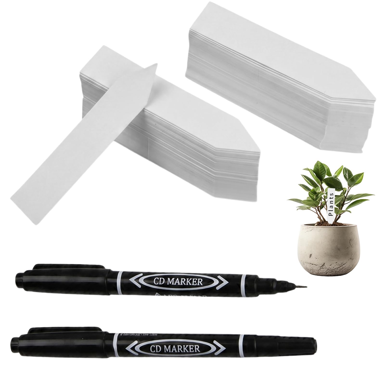 Premium Plastic Plant Labels for Outdoor Plants, Waterproof Garden Plant Markers & Tags for Seeds, Seedlings, Herbs, Vegetables, Flowers, and Potted Plants