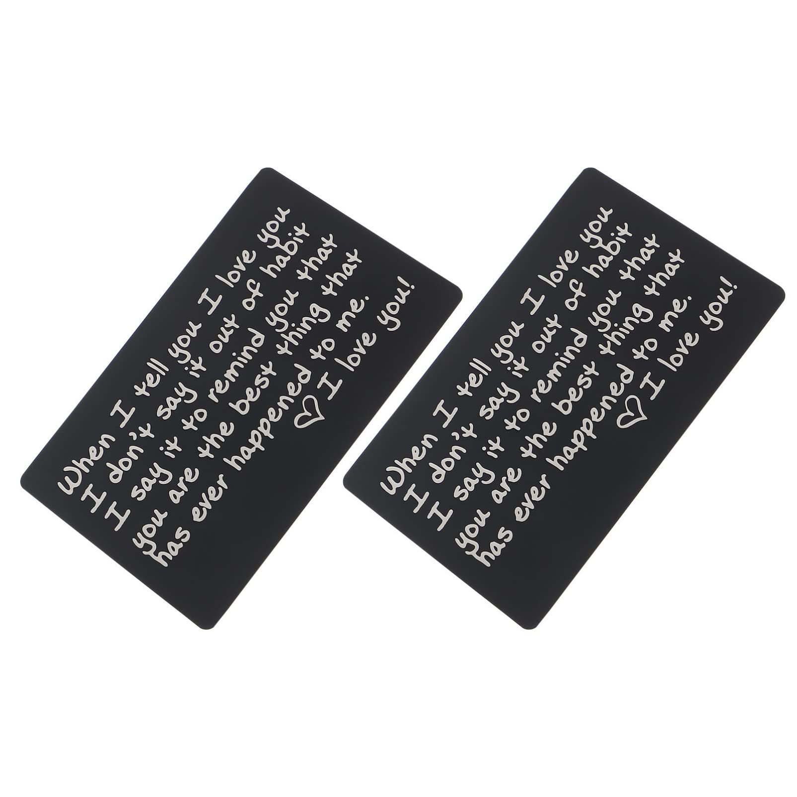 HEALLILY 2Pcs Engraved Wallet Inserts Quotes Wallet Insert Card When I Tell You I Love You Wallet Card Aluminum Engraved Wallet Card for Birthday Anniversary