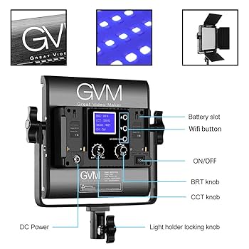GVM RGB LEDビデオライト GVM RGB LED Video Lighting Kit, 800D Studio Video Lights