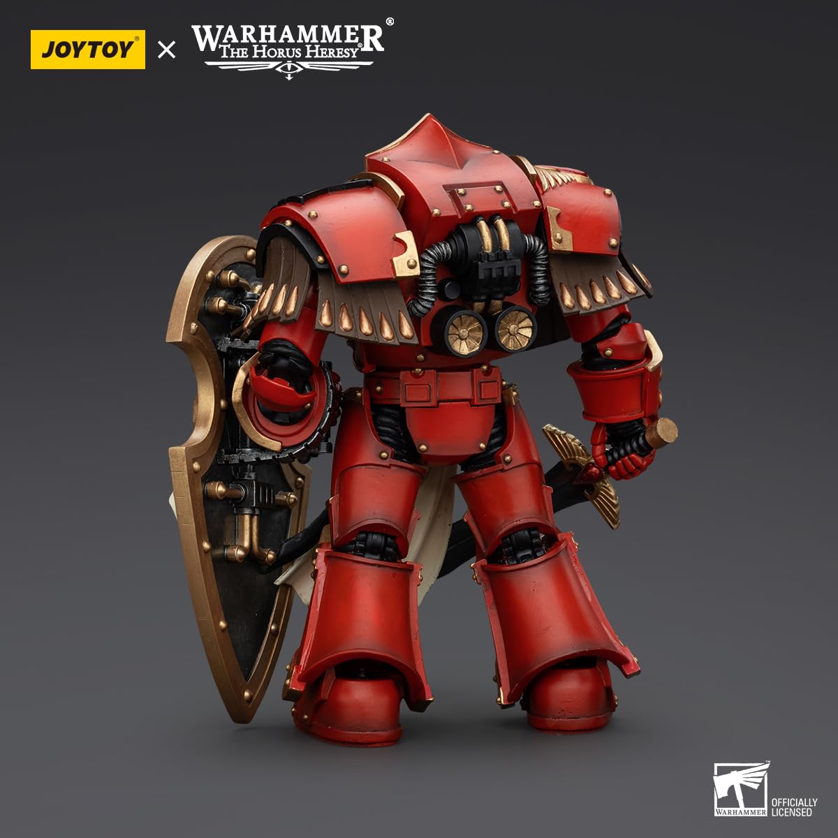 JOYTOY Warhammer Horus Heresy 1/18 skala 14 cm Blood Angels Crimson Paladins Squad Crimson Paladin 2 kolekcjonerska figurka z wykwintnym designem, prezenty dla fanów i kolekcjonerów