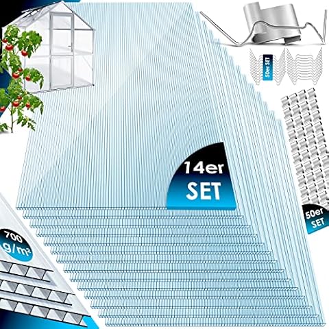 KESSER® 14x Placas de Policarbonato Doble Pared 4mm Cover