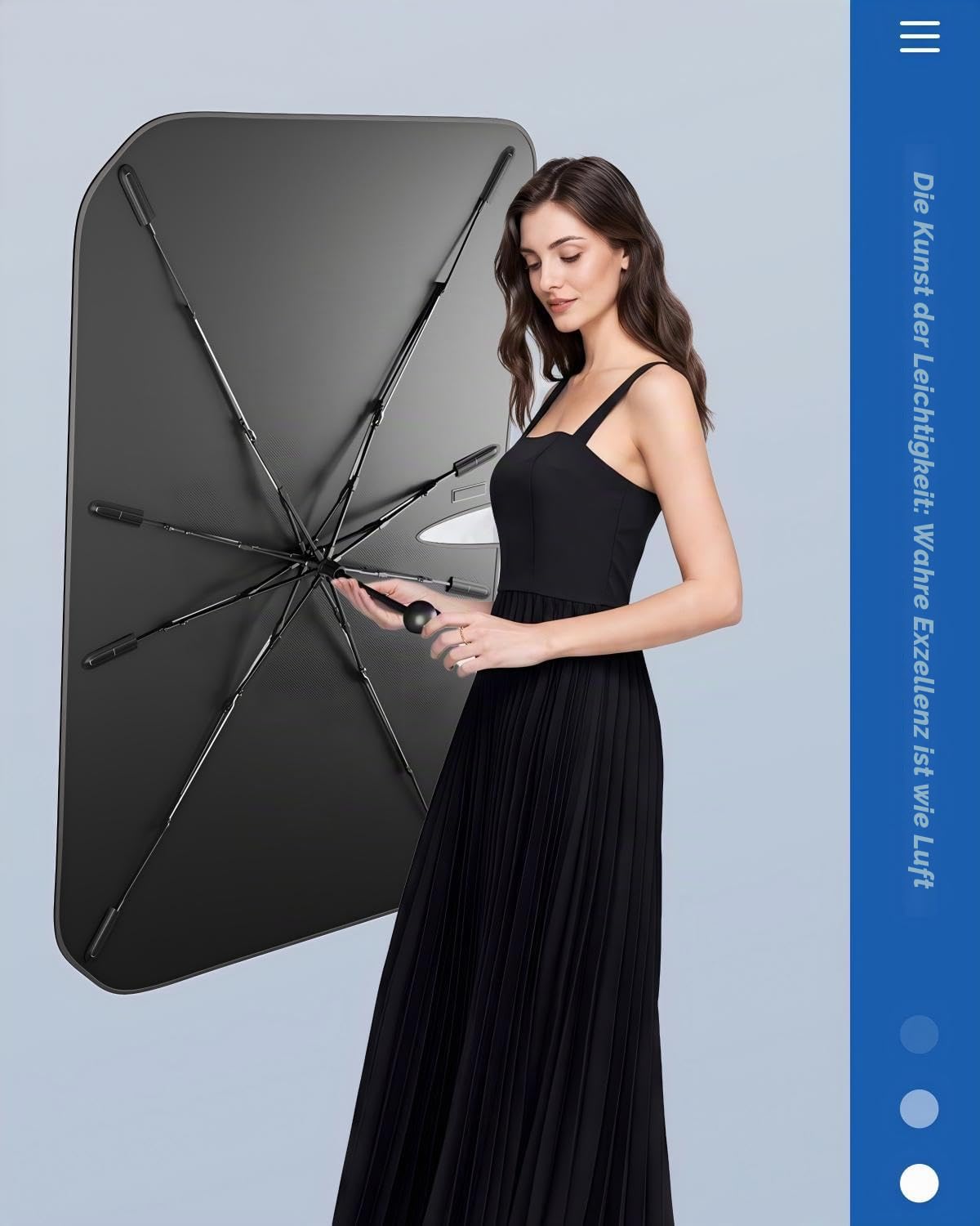 PEMOTech Faltbarer Sonnenschutz Auto mit 5-Layer Nano, Sonnenblende Auto, Sonnenschutz Auto Frontscheibe, 360° Drehbar, UV-Schutz, Hitzeschutz, Anti-Puncture für die meisten Fahrzeuge (132×76cm)