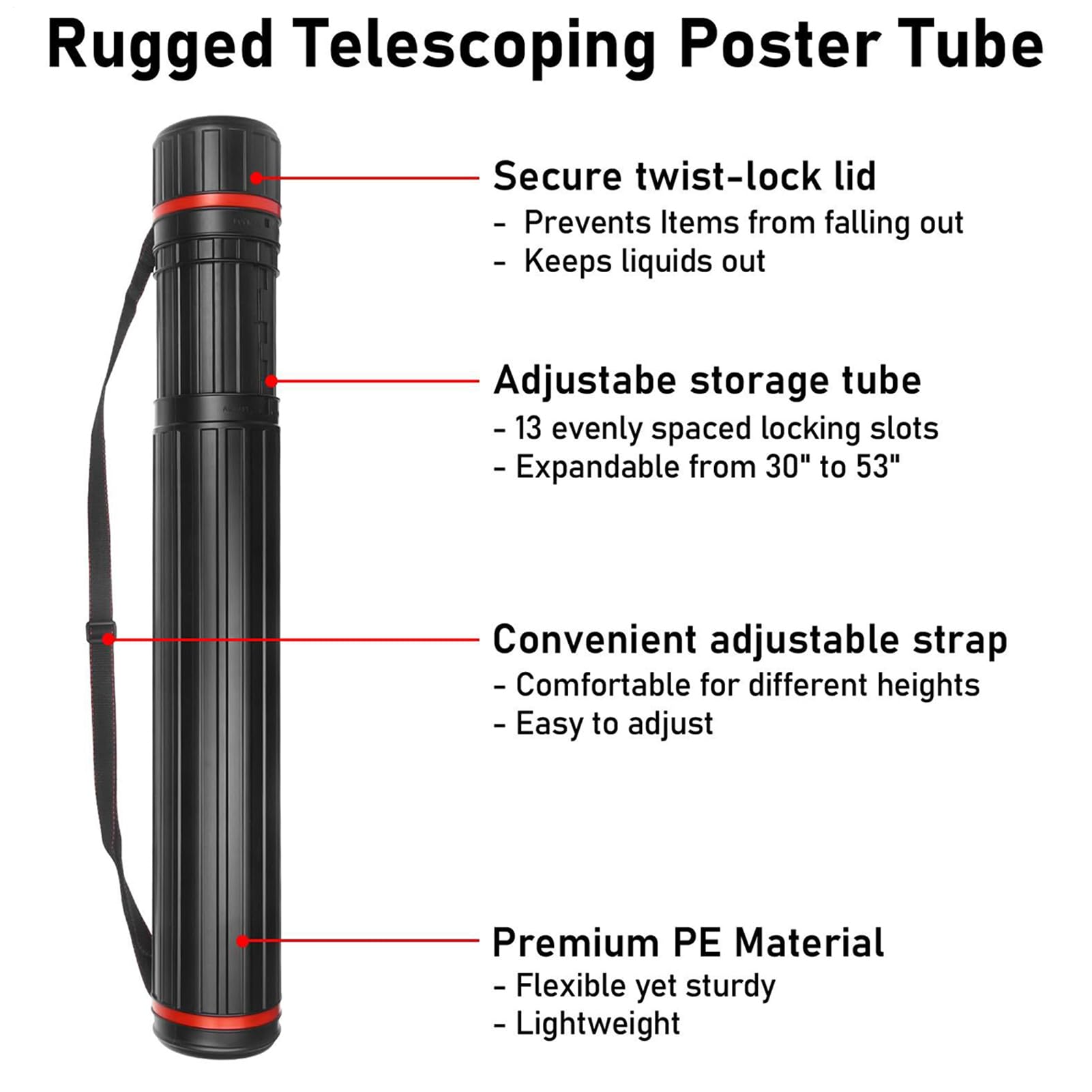 Support Télescopique Pour Affiche D'art, Tube Extensible Avec Sangle, Tube De Transport D'art