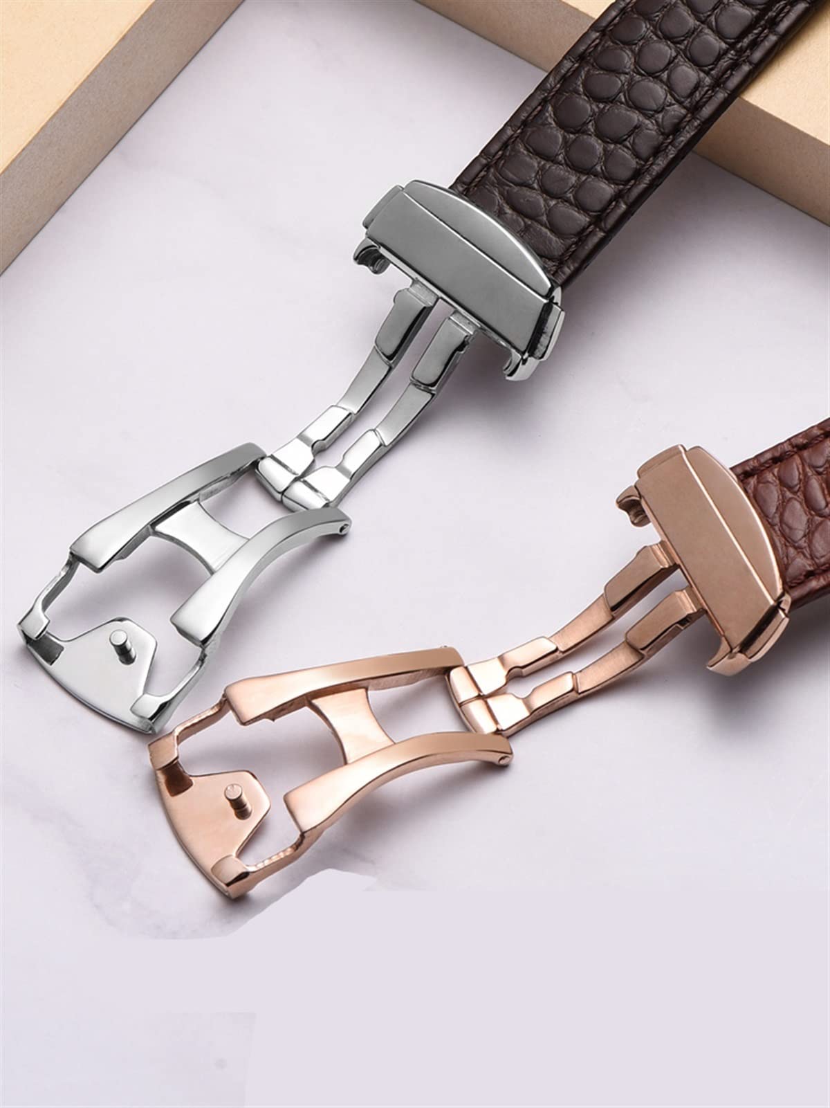 Skórzany pasek do zegarka krokodyla męski i damski styl dla konika morskiego Omega Deville 18 mm 19 mm 20 mm oryginalny pasek do zegarka (kolor: 25-12 mm, rozmiar: 22 mm), 22mm, Agat