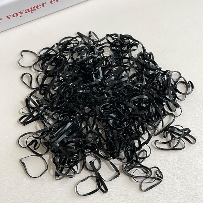 Elastic Hair Rubber Bands 2000 PCS Soft Ponytail Elastics Holders Small Hair Ties for Blond Kids Baby Girls Toddler Infants Hair No Crease Damage No Hurt Thin Easy to dismantle Mini TPU Hair Tie Black thumbnail