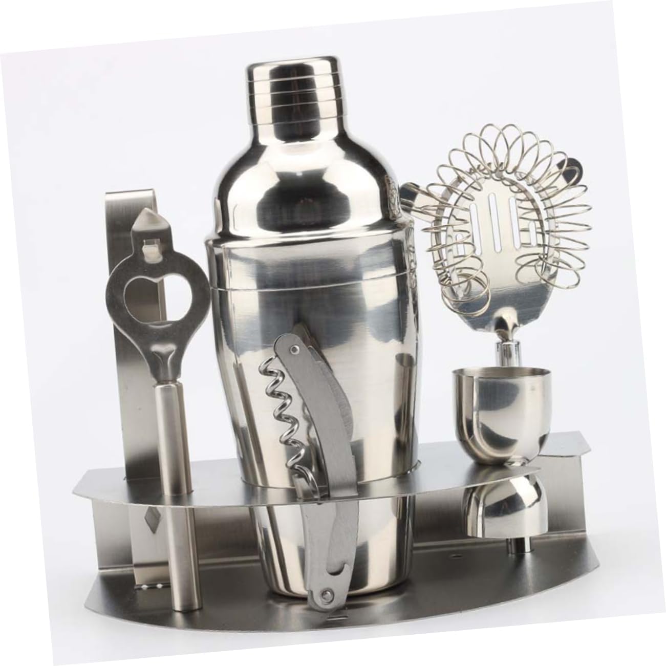 12pcs Professional Bartender Tool Stainless Steel Cocktail Shaker Kit for Home Bar Restaurant and Party Mixing Includes Strainer Mixing Spoon and Ice Tongs