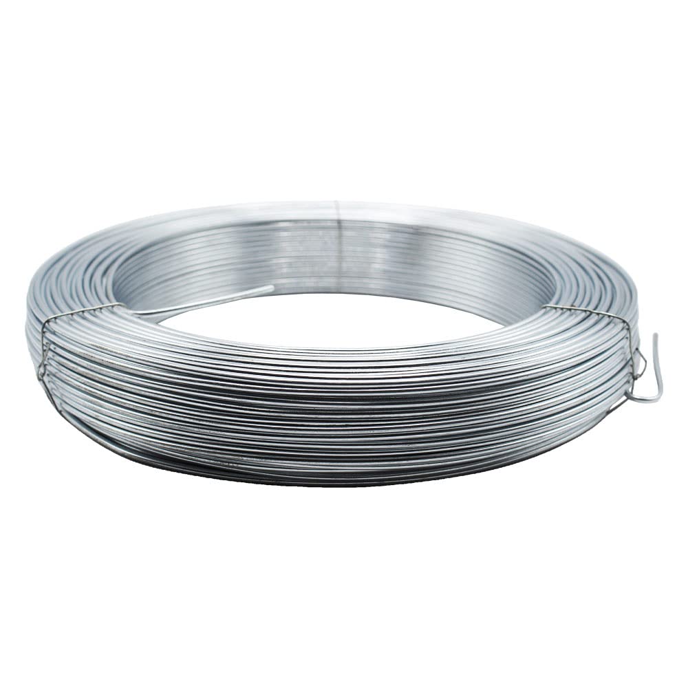 The Mesh Company Galvanised Green PVC Thick Garden Wire Tensioning Line Wire | Quality European Stock (2.5mm Galv 5kg Coil 130 Metres)