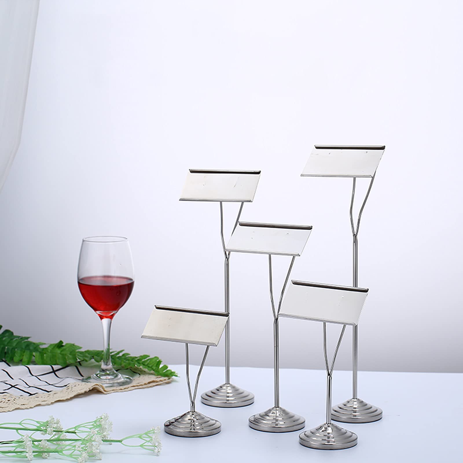 Elegante soporte para tarjetas de visita de acero inoxidable, elegante estante de mesa y soporte para menú, organizador de escritorio profesional para uso doméstico y de oficina, diseño duradero y