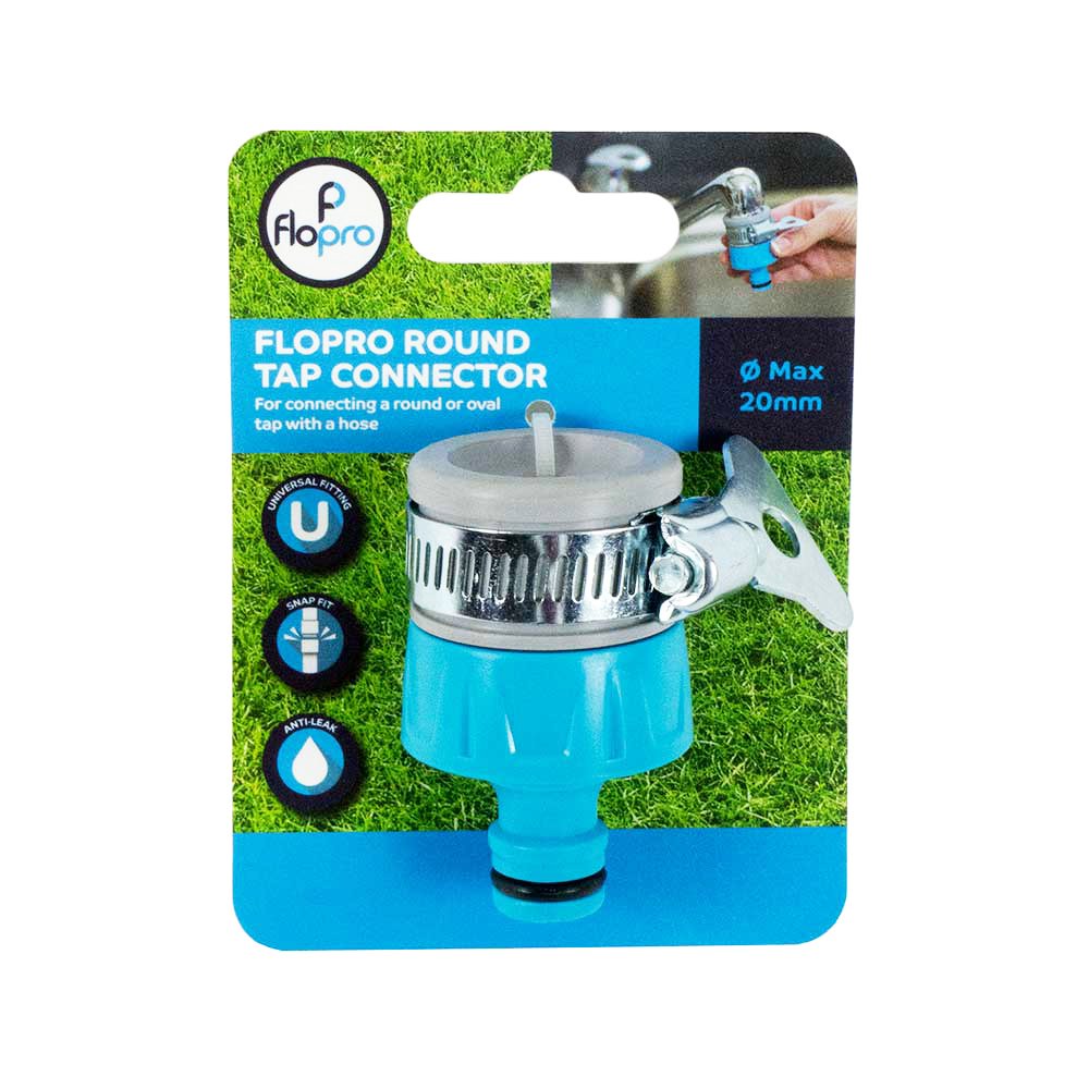 Flopro Round Tap Garden Hose Connector, Blue - Image 2