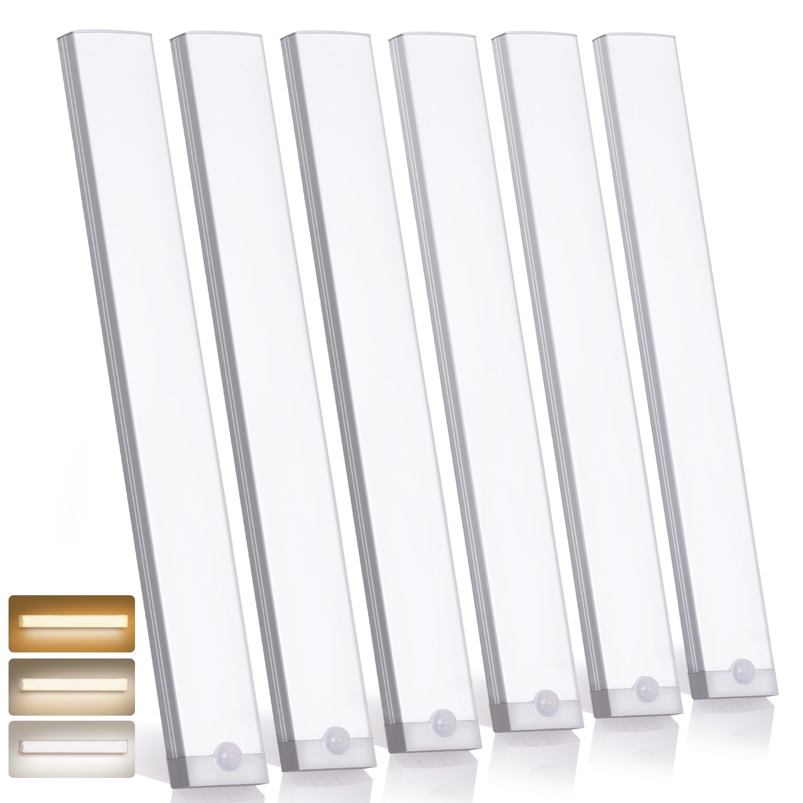 QENLAI 6 Pack Under Cabinet Lighting, 116 LEDs Motion Sensor Light Indoor,15.8