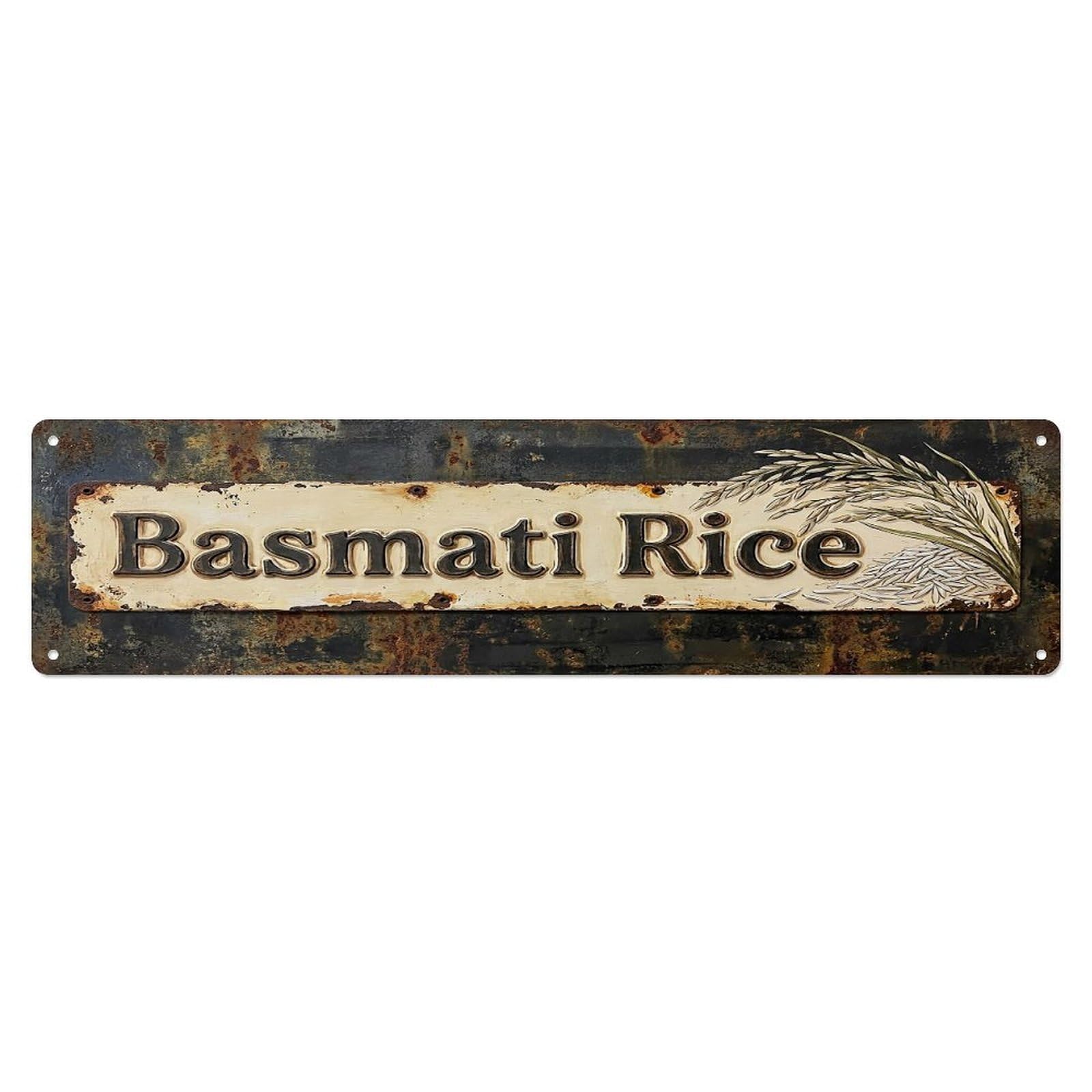 Vintage Basmati Rice Aromatic Farmhouse Metal Tin Sign