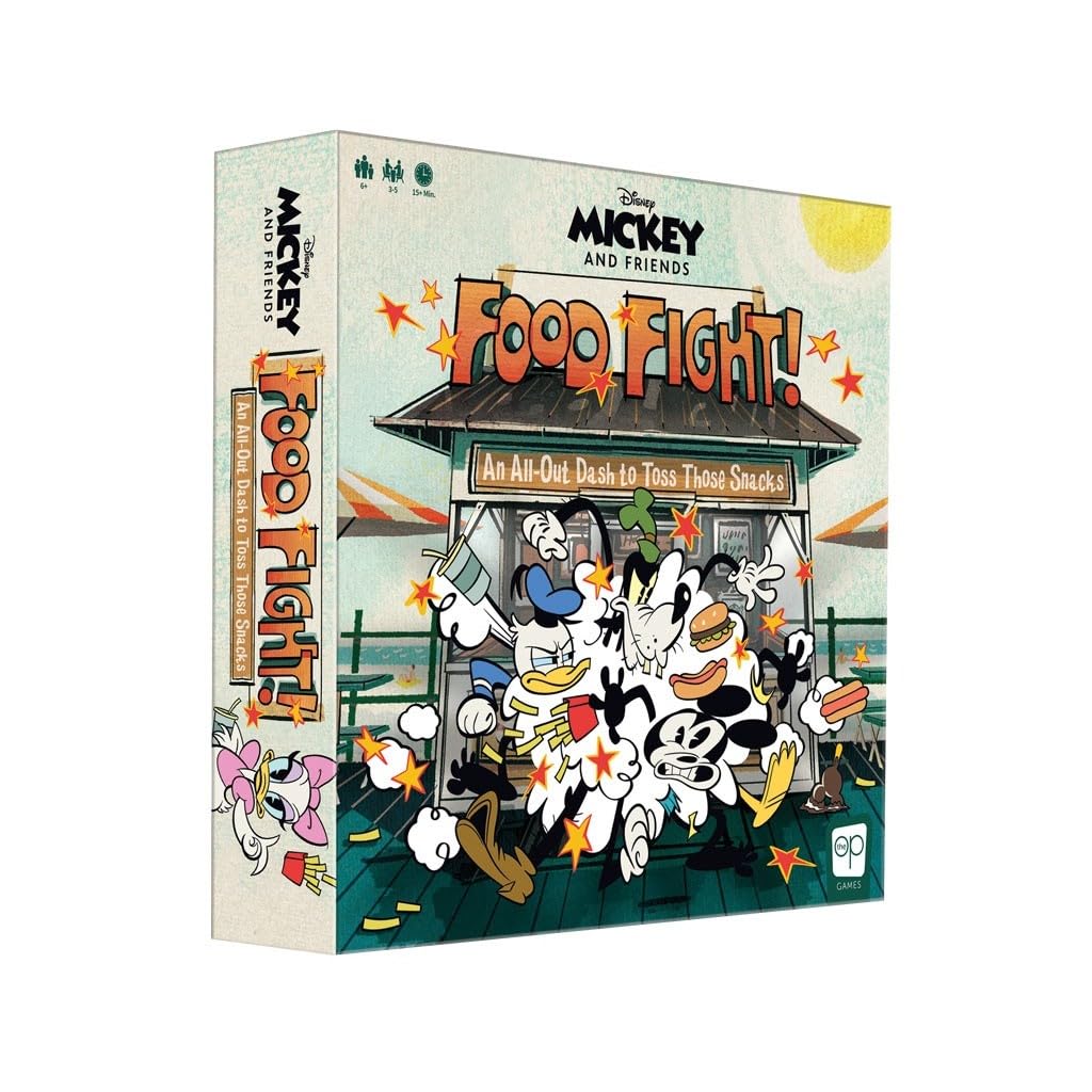 The OP USAopoly - Disney Mickey & Friends Food Fight - Jeux de société - Un Jeu de Placement de Travailleurs pour Toute la Famille - A partir de 6 Ans - 3 à 5 Joueurs - en Anglais