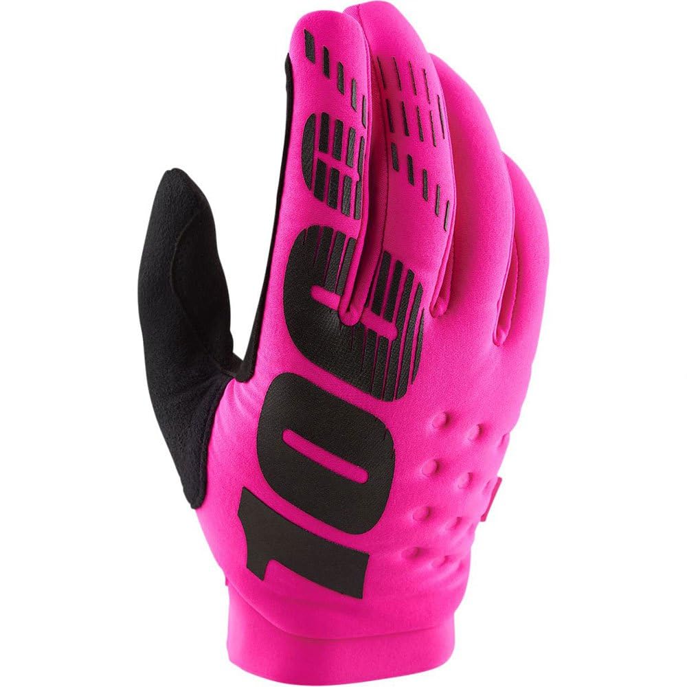 100% GUANTES Brisker Gloves Neon Pink-M, Guanti Unisex-Adulto, Rosa Fluo, M