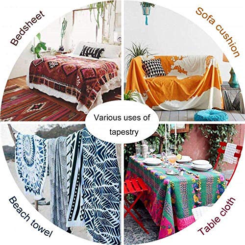 Tapestry retro kunst schilderij zon maan muur opknoping in opknoping doek landschap muur deken landschap-150x150cm_ - Afbeelding 4