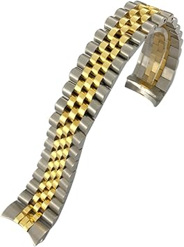 316L Stainless Steel 20mm Watch Strap for 36mm Rolex Datejust 116233 116234 Silver Golden Solid Metal Watchband