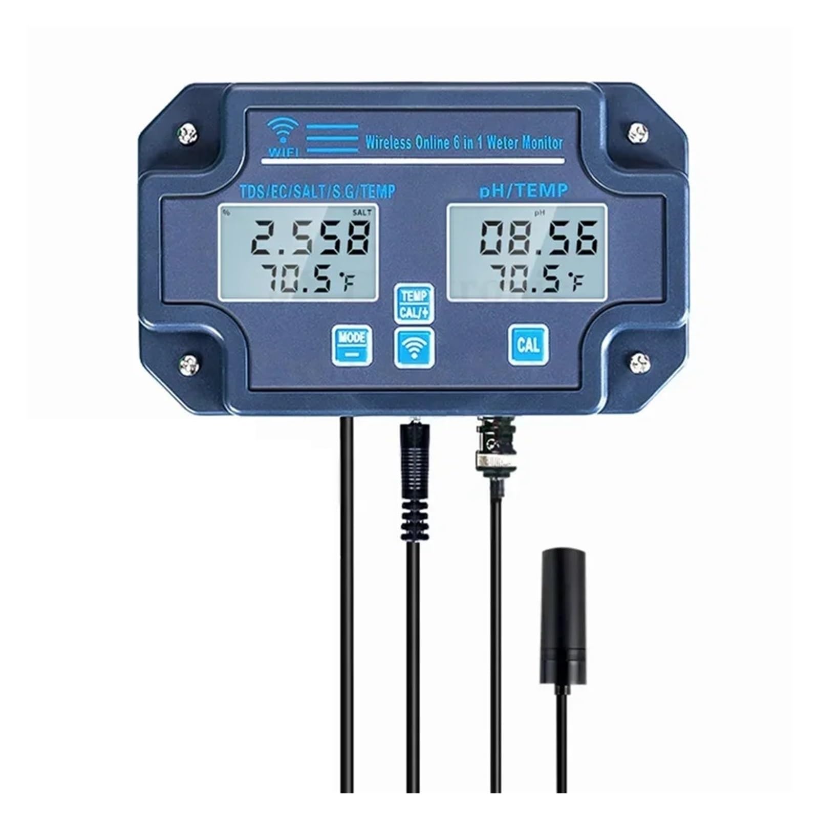 6 W 1 Wifi Tester Jakości Wody PH/EC/TDS/SALT/GS/Miernik Temp Analizator APP Online Zdalne Monitorowanie