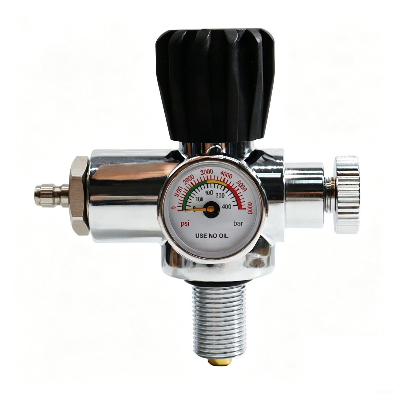 Manometro professionale per serbatoi subacquei con lettura a doppia scala per bombole ARA con limiti di 400 bar e 6000 psi nero (7/8)