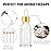 PrettyCare Glass Dropper Bottles 99 Pack, 1oz (30ml) Clear Empty Thick Bottles Bulk with Leakproof Golden Caps - With Labels & Funnels for for Storage, Travel,Essential Oils, DIY Serums