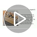 Image of Trendy Trays Bamboo Sofa Armrest Tray - 2 in 1 Couch Arm Tray with Detachable Couch Cup Holder - Anti-Slip Foldable Sofa Rectangular Table Tray - Holder for Drinks Cup Cellphone Remote Snacks, Beige