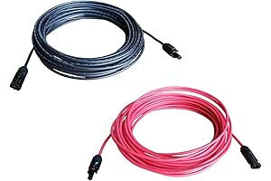 WindyNation 8 AWG 8 Gauge Solar Cable 60 Feet Total (Black and...