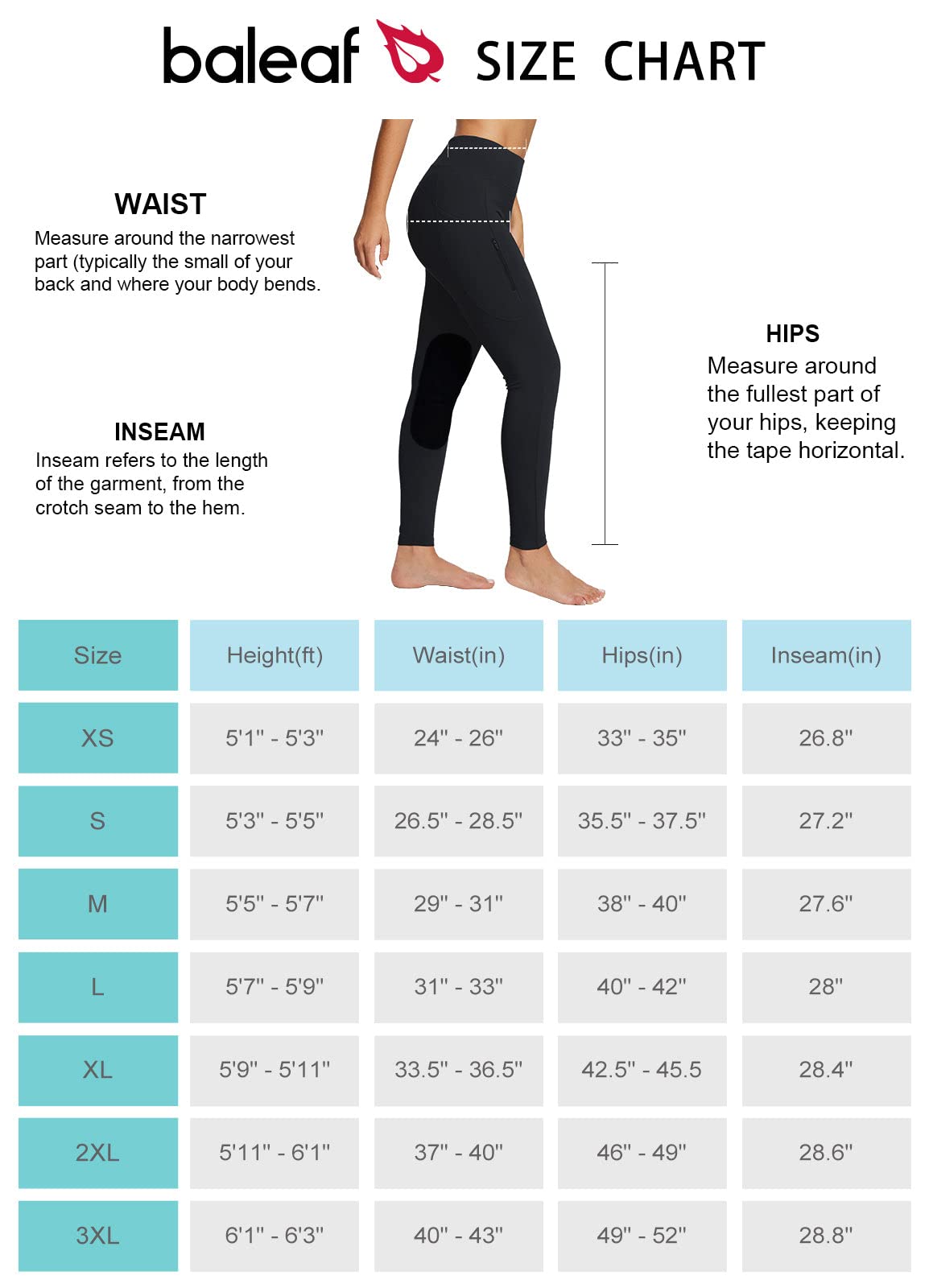 baleaf Legging d'équitation doublé en Polaire pour Femme résistant à l'eau avec Poches zippées