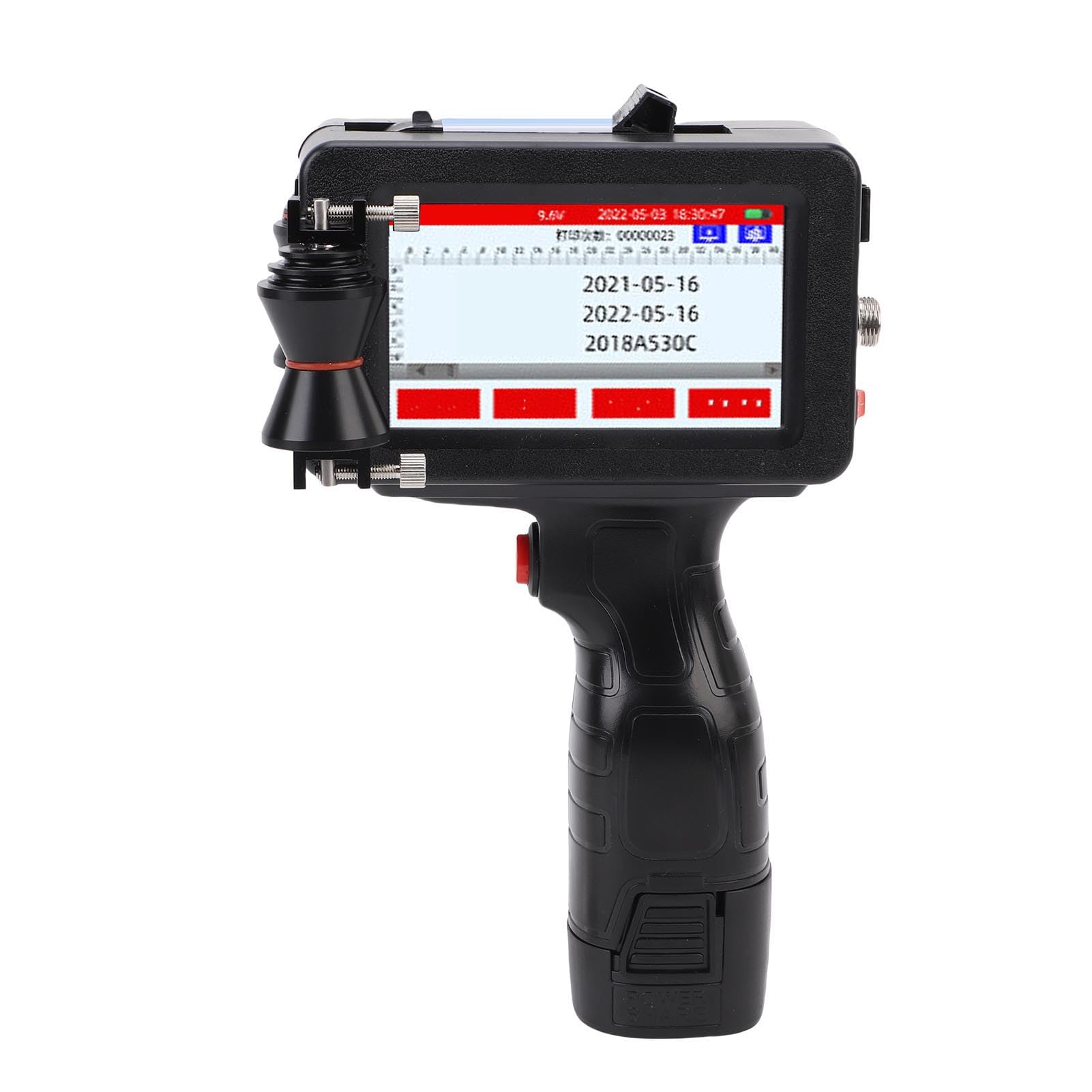 Domary Stampante a Getto D'inchiostro Portatile da 12,7 Mm, Codificatrice | Processore Quad , Touch Screen LED da 4,3 Pollici, Altezza di Stampa Regolabile da 2 a 12,7 Mm, Stampa su Cavi in ​​legno,