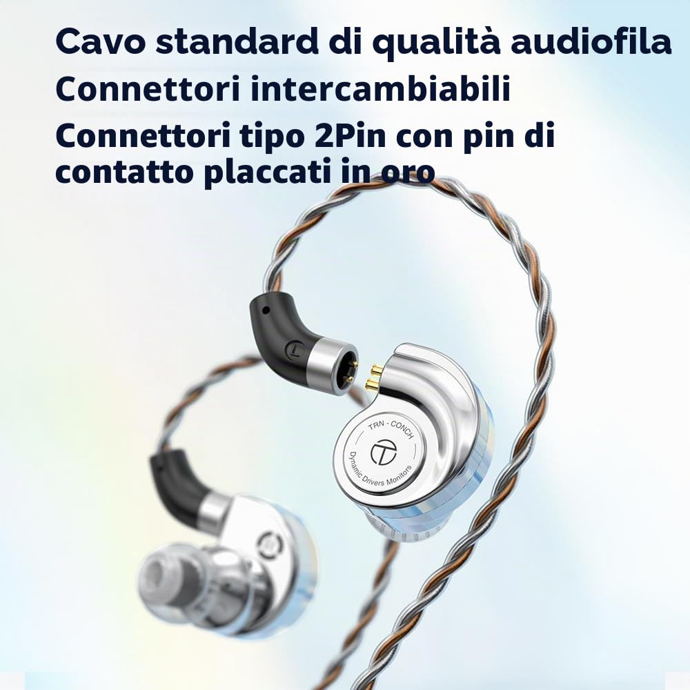 LEAUDIO TRN Conch Auricolari in-ear dinamici ad alte prestazioni (con microfono)