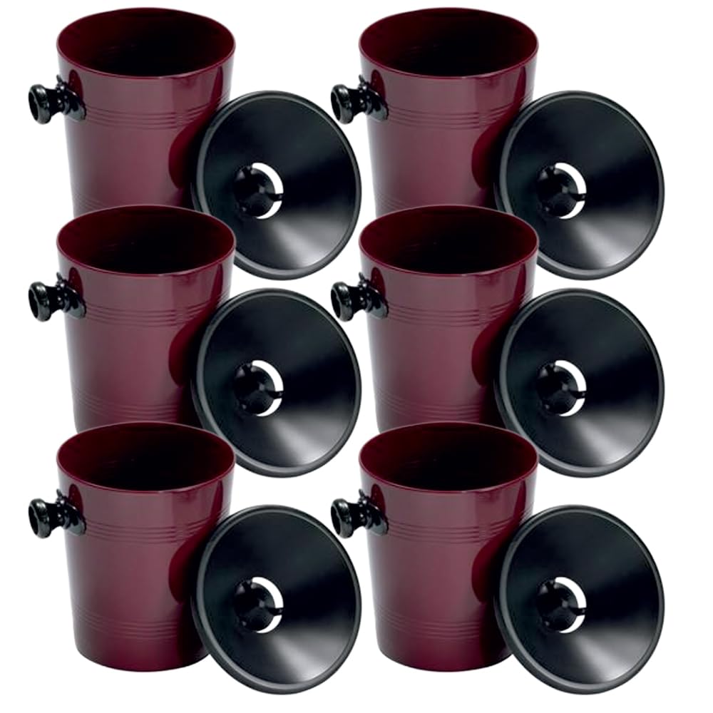 Generico pz.6 Sputacchiera Sputavino in Plastica - Colore Bordeaux - capacità 1.2 lt. degustazione Vino