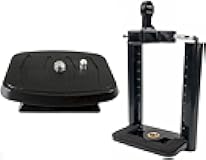 DaVoice 44mm Tripod Quick Release Plate for Amazon Basics 60-Inch, Ambico, Velbon, Vista Explorer 60”, Sony, Sunpak, Ravelli + Cell Phone Tripod Mount Adapter Compatible with iPhone Smartphone