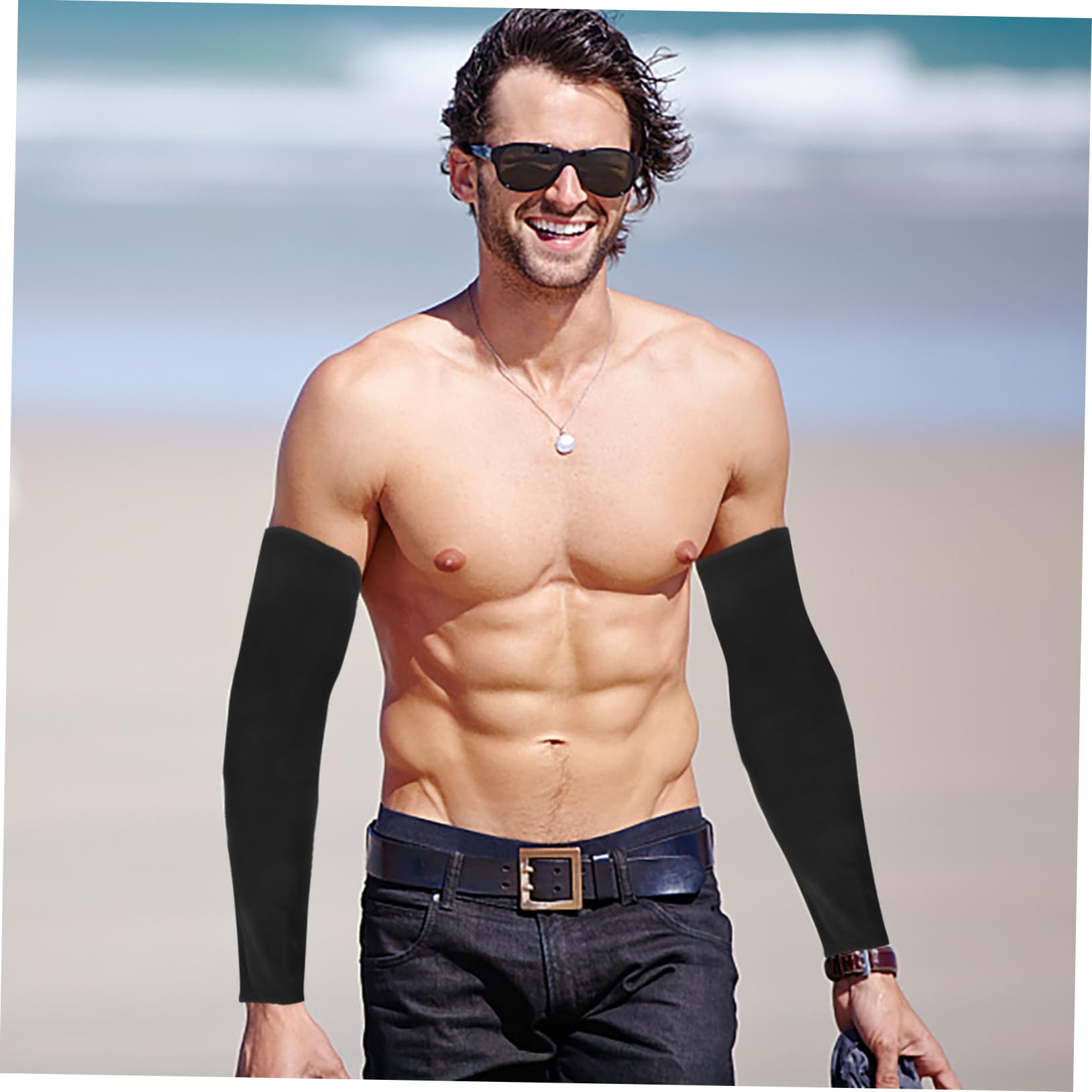 TOYANDONA Couverture De Bras Chaud Protecteur Manche Envelopper Thermique Couvre-bras Manchons De Protection Des Bras Manchon De Bras D'hiver Protège-bras Tissu Noir