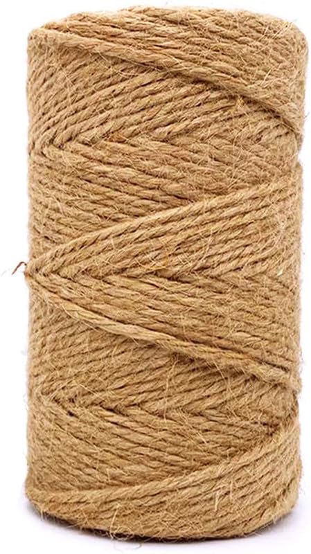Natural Hessian Jute Twine Cord - 2mm, 6mm, 12mm Wide String for Crafts, Floristry Supplies, Gift Wrapping, Garden and Wedding, Brown String for DIY Projects (Natural, 10m) -Craft Queen LTD