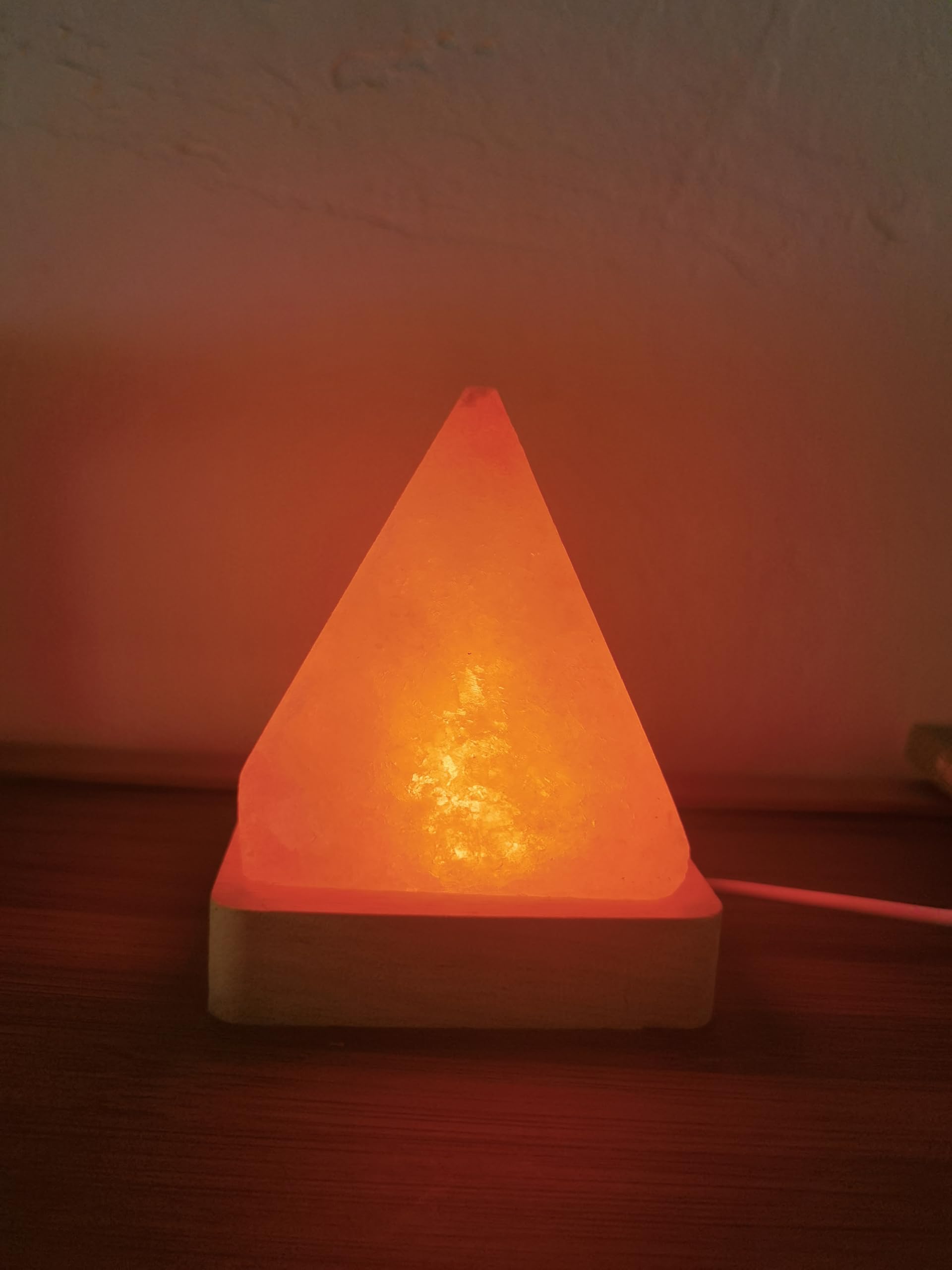 YZYOE USB Rainbow Gradient Himalayan Salt lamp, Solid Wood Base Atmosphere Decoration Pyramids Salt Light with Remote Control - Image 2