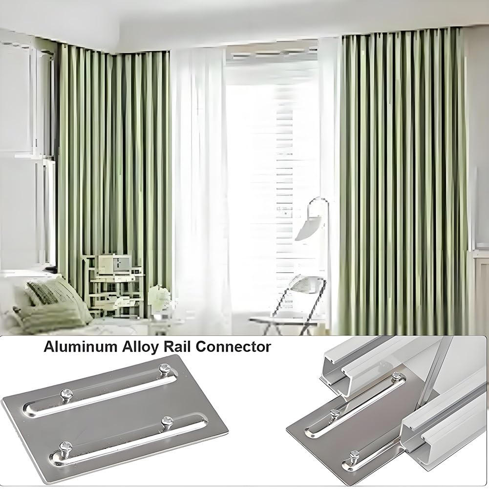 Deckenmontage Vorhangschiene, Gardinen für Schienen Aluminium 2-läufige Gardinenschiene mit Gardinen Clips, Kein Lärm Leises Gleiten für Wohnzimmer, Schlafzimmer, Hotel(White,410cm)