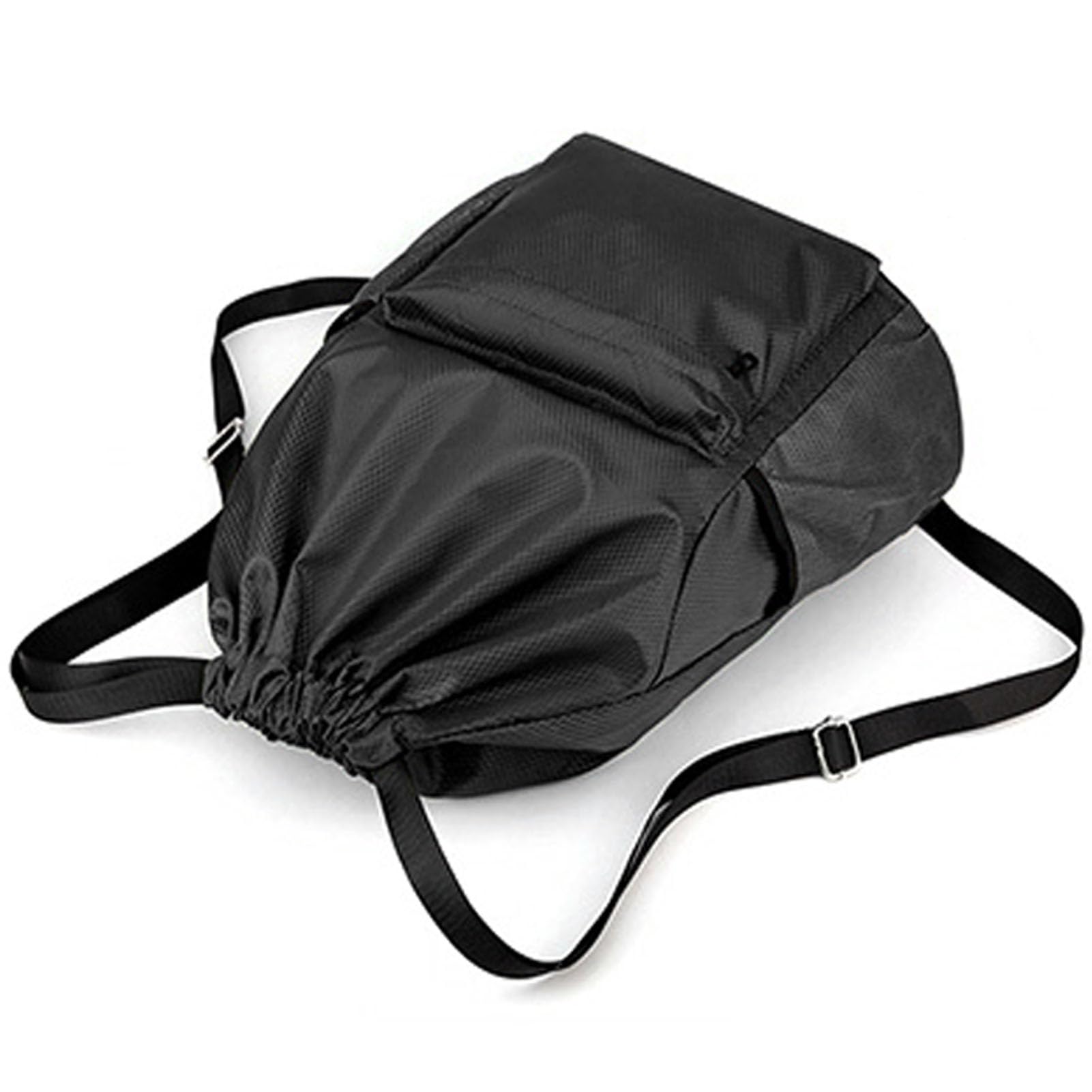 Sonew Worek ze sznurkiem, worek ze sznurkiem, wodoszczelny, mini torba sportowa Oxford, do treningu na świeżym powietrzu, fitnessu (czarna), czarny, sport