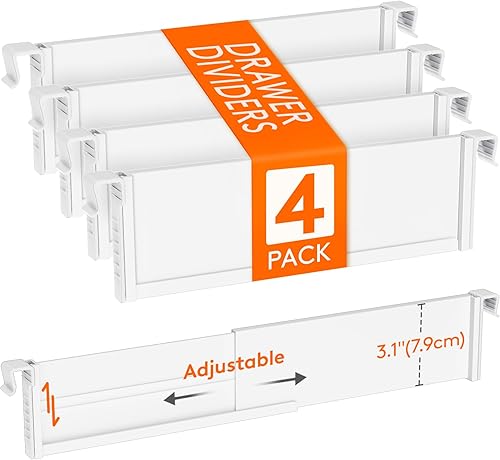 Miniatura 1 de Lifewit Separadores de cajones de cocina colgantes de 3.1 pulgadas de alto, organizadores de cajones ajustables de 10 a 17 pulgadas para utensilios,