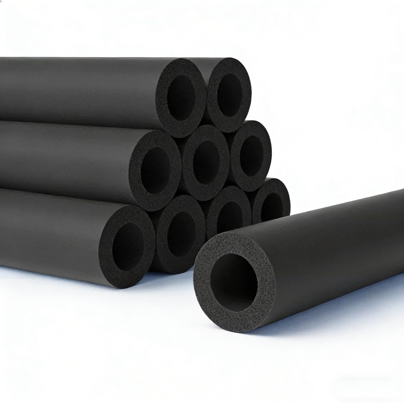 Tubo de Aislamiento de Tuberías Tubería Aislante de Caucho y Plástico de Alta Densidad Ignífuga y Retardante de Llama Alta Tenacidad y Resistencia a La Tracción(ID 4-1/2" x T 2" x L 3.3ft)